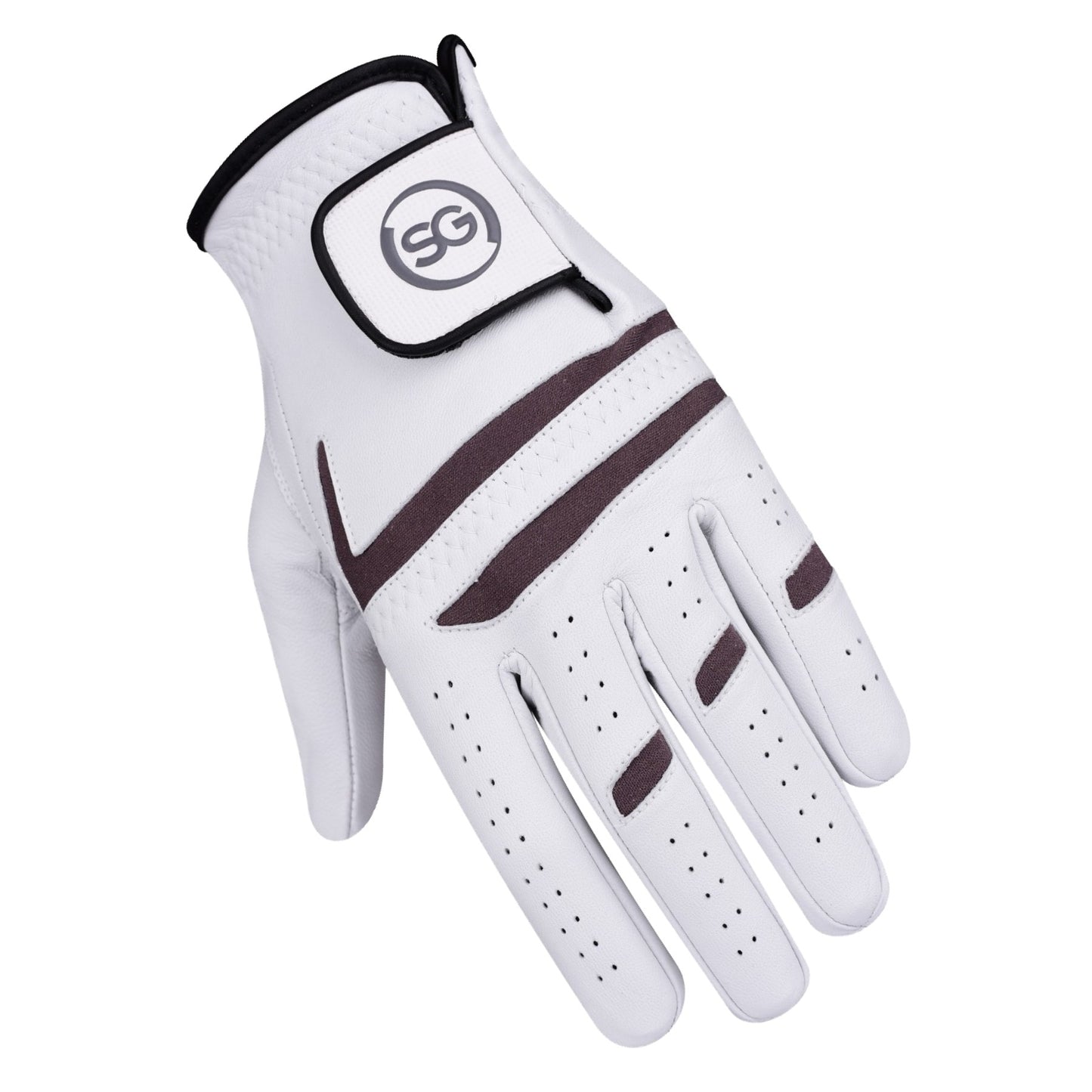 06041 - SG Men Cabretta Leather Golf Gloves Grey/White Premium Quality - Left hand for Right handed Golfers - Right hand for Left handed Golfers