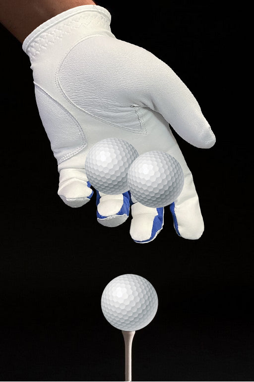06041 - SG Men Grey/White Cabretta Leather Golf Gloves Premium Quality