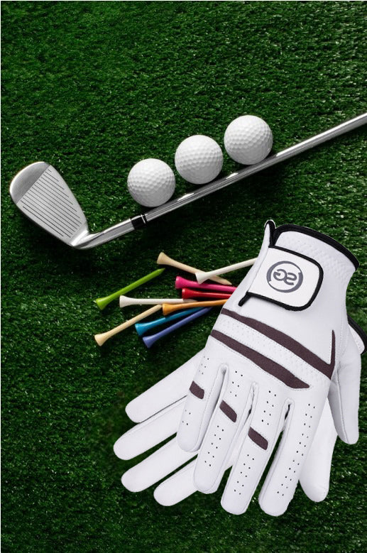 06041 - SG Men Cabretta Leather Golf Gloves Grey/White Premium Quality - Left hand for Right handed Golfers - Right hand for Left handed Golfers