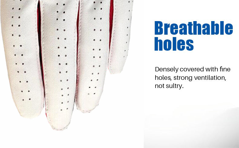 06035 - SG Men Red/White All weather Golf Gloves Cabretta leather palm patch and Thumb