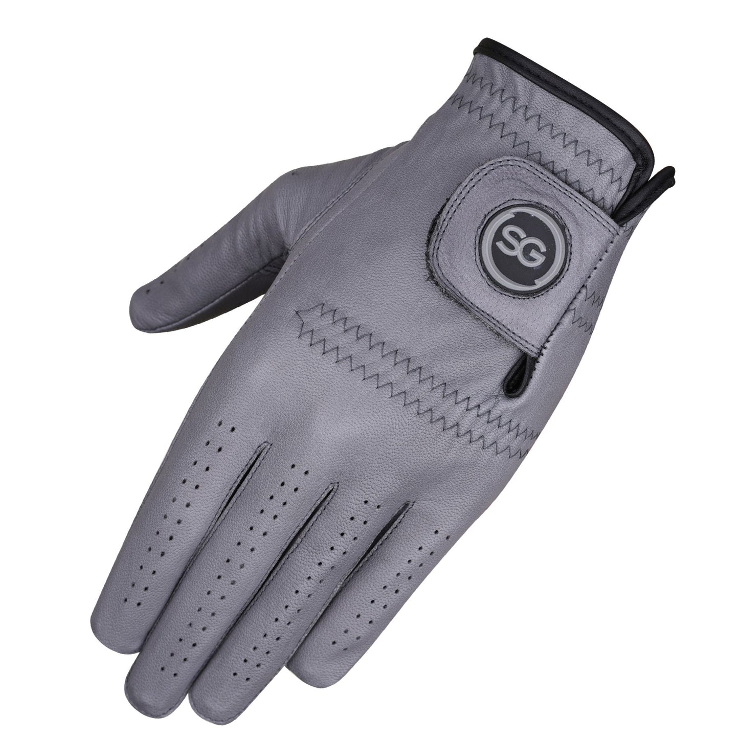 Guanti da golf SG Men Grey Cabretta Leather Pelle di prima qualità per golfisti sia mancini che destri