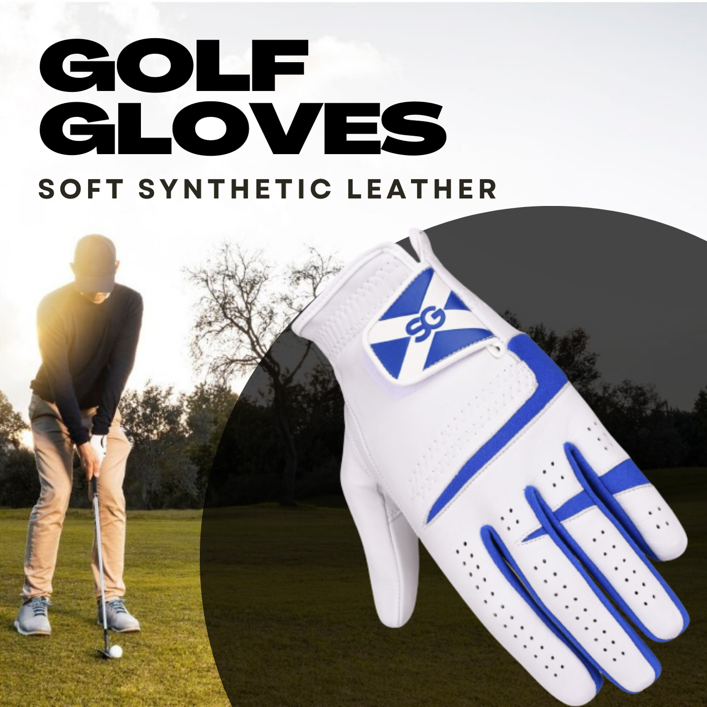 06042 - SG Men Cabretta Leather Golf Gloves Scotland Logo Multipack