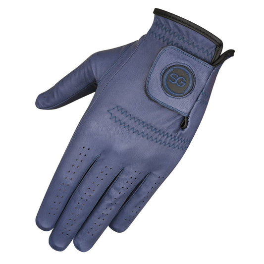 06014 - SG Men Blue Cabretta Leather Golf Gloves Premium quality Leather for both Left and Right handed Golfers