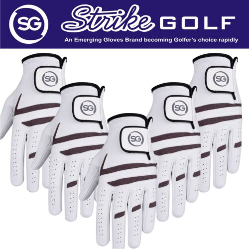 06041 - SG Men Cabretta Leather Golf Gloves Grey/White Premium Quality - Left hand for Right handed Golfers - Right hand for Left handed Golfers