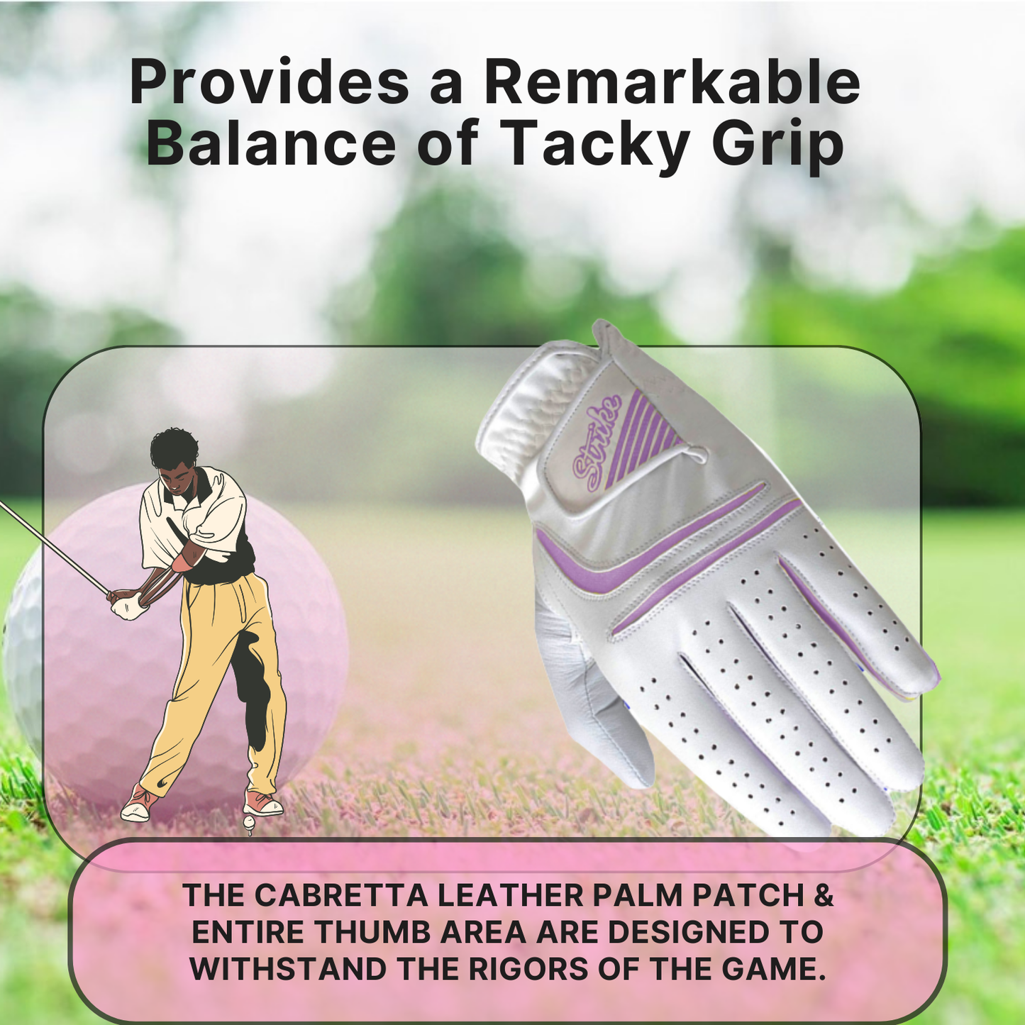 Ladies/WomenAll weather Golf Gloves - Cabretta Leather Palm Patch and thumb - Better Grip - Flexible Hand Movement – Adjustable Velcro Closure - 5 Colors