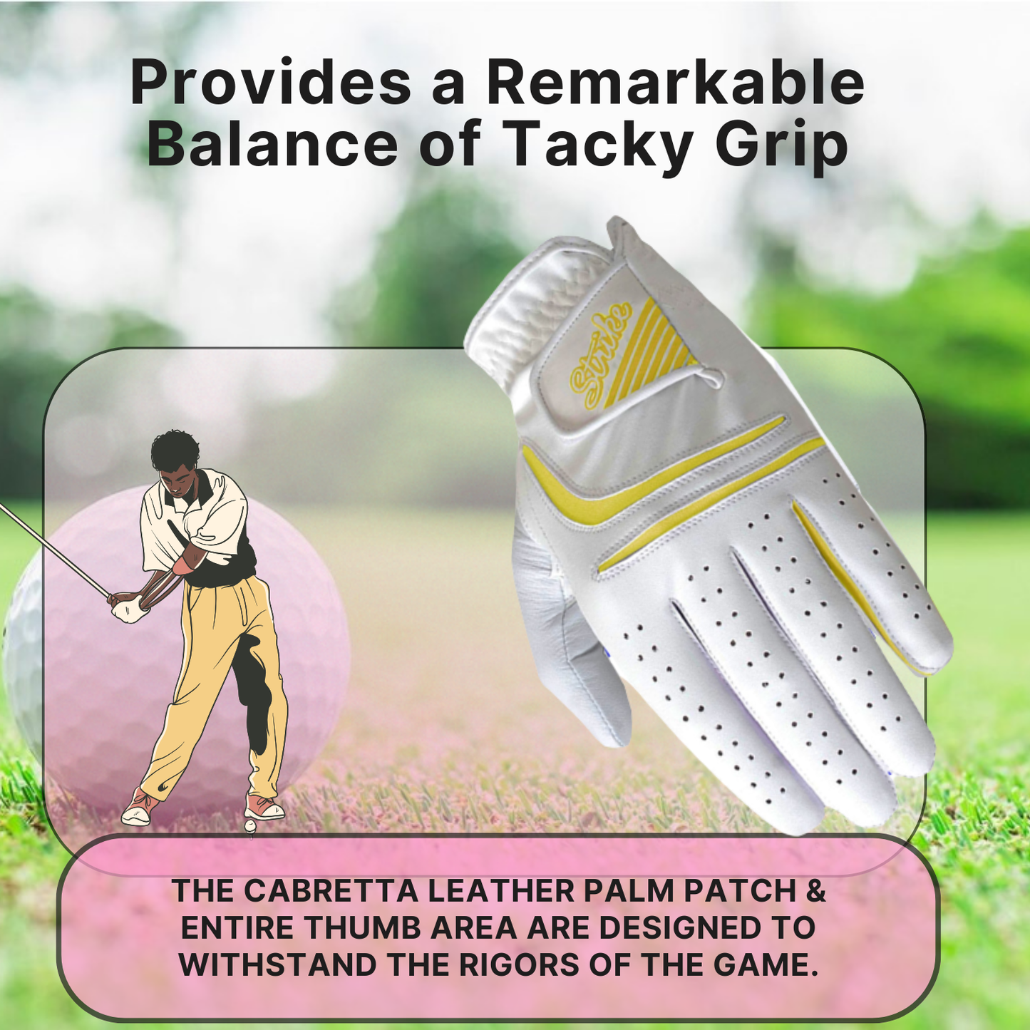 SG Women Yellow All Weather Golf Gloves Cabretta Leather palm patch and thumb Multipack