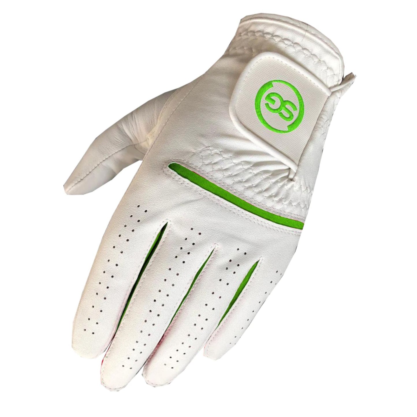 06035 - SG Men Green/White All weather Golf Gloves Cabretta leather palm patch and Thumb