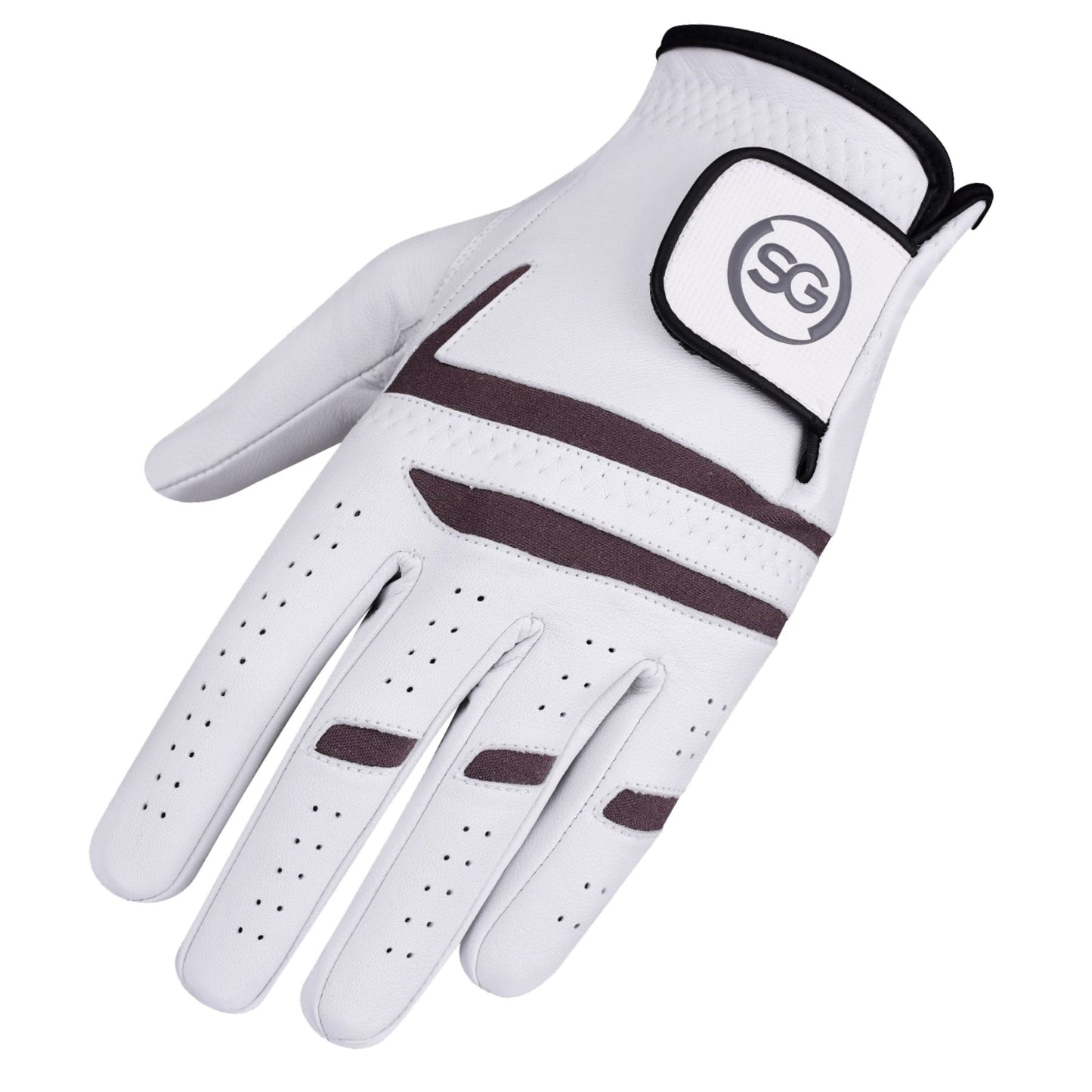 06041 - SG Men Cabretta Leather Golf Gloves Grey/White Premium Quality - Left hand for Right handed Golfers - Right hand for Left handed Golfers