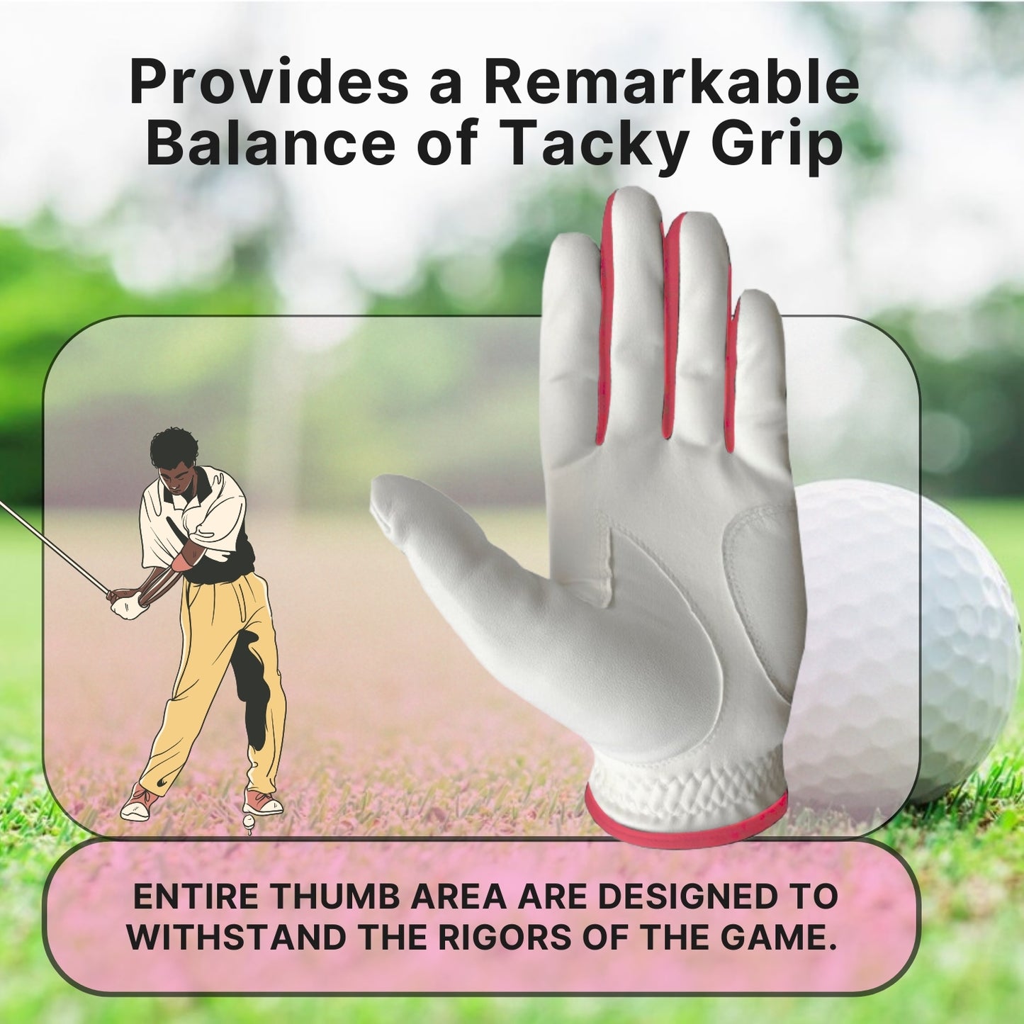06035 - SG Men Red/White All weather Golf Gloves Cabretta leather palm patch and Thumb
