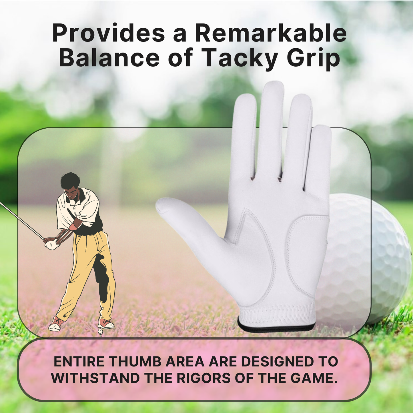 06041 - SG Men Grey/White Cabretta Leather Golf Gloves Premium Quality