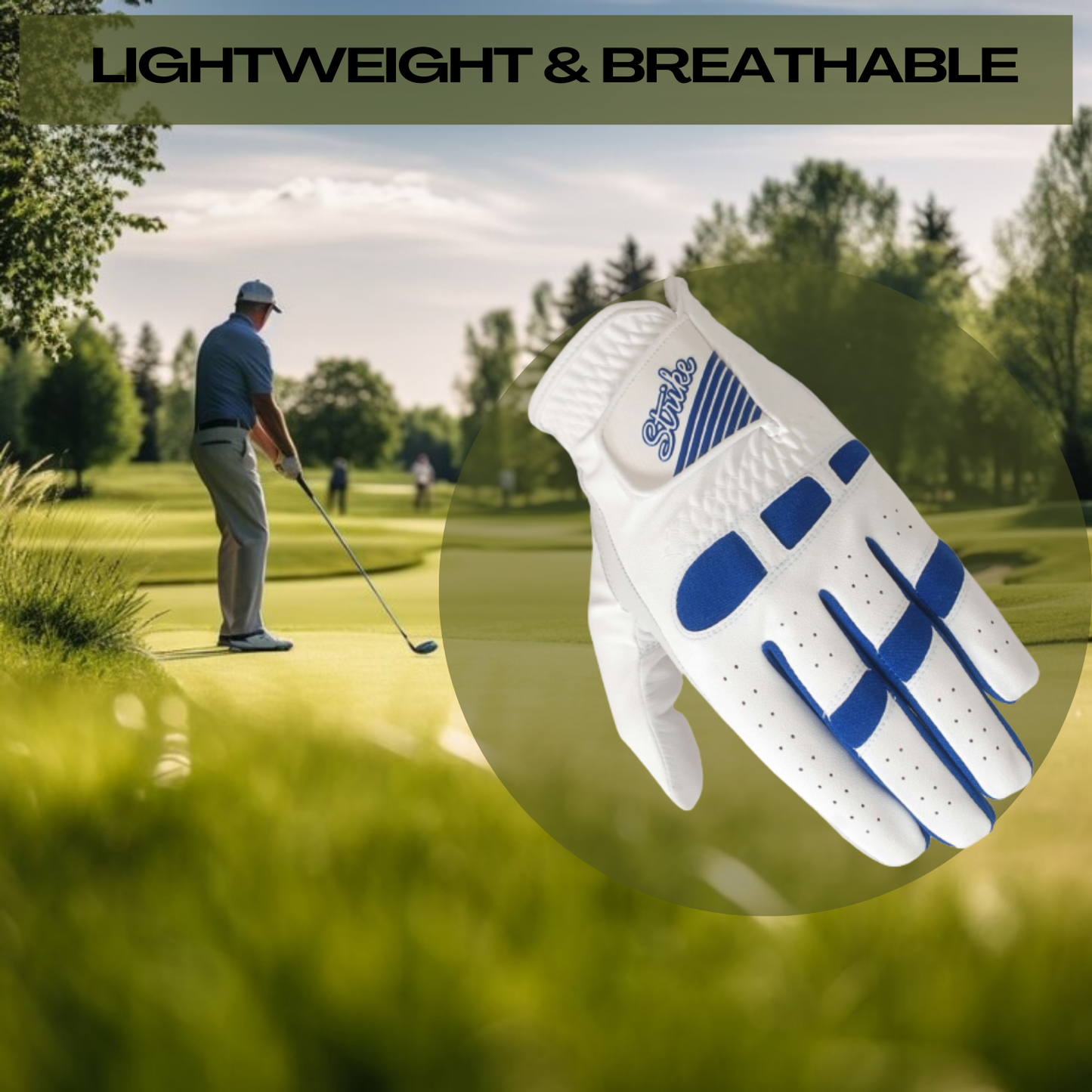 06030 - SG Men Golf Gloves Cabretta Leather Palm + Patch and thumb - Better Grip - Flexible Hand Movement – Adjustable Velcro - 5 Color Multi pack