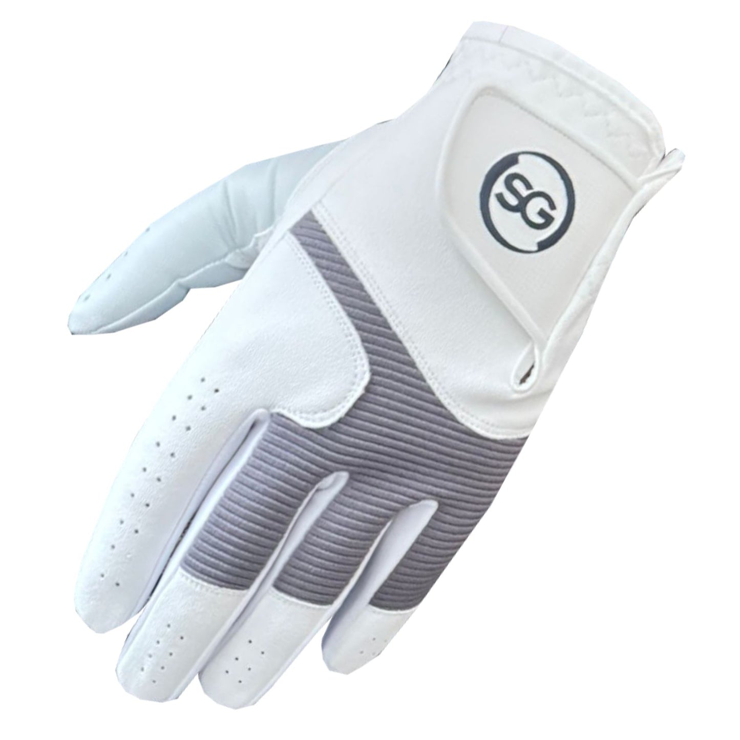 06045 - SG Men Grey/White All Weather Golf Gloves Cabretta leather palm patch and Thumb