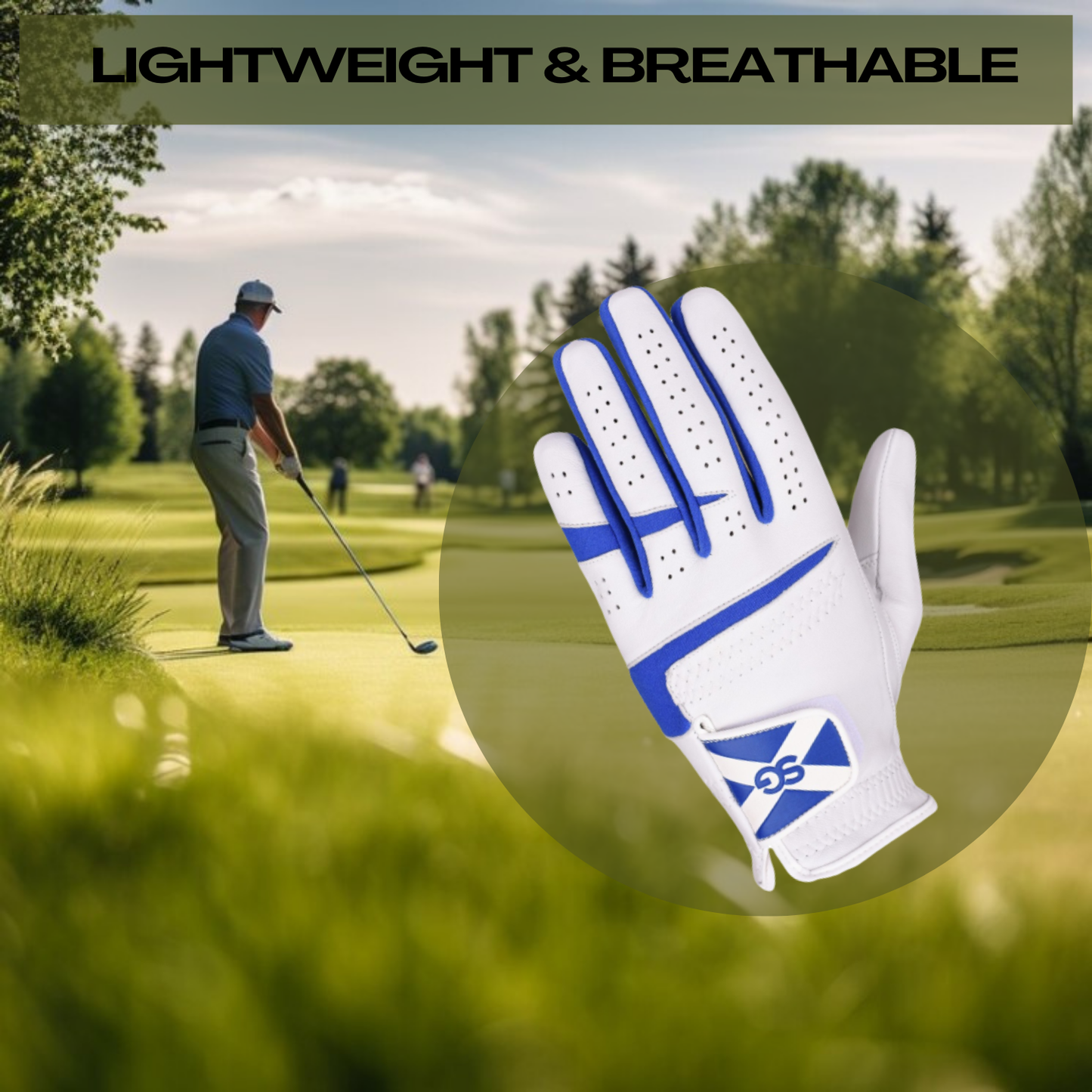 06042 - SG Men Cabretta Leather Golf Gloves Scotland Logo Multipack