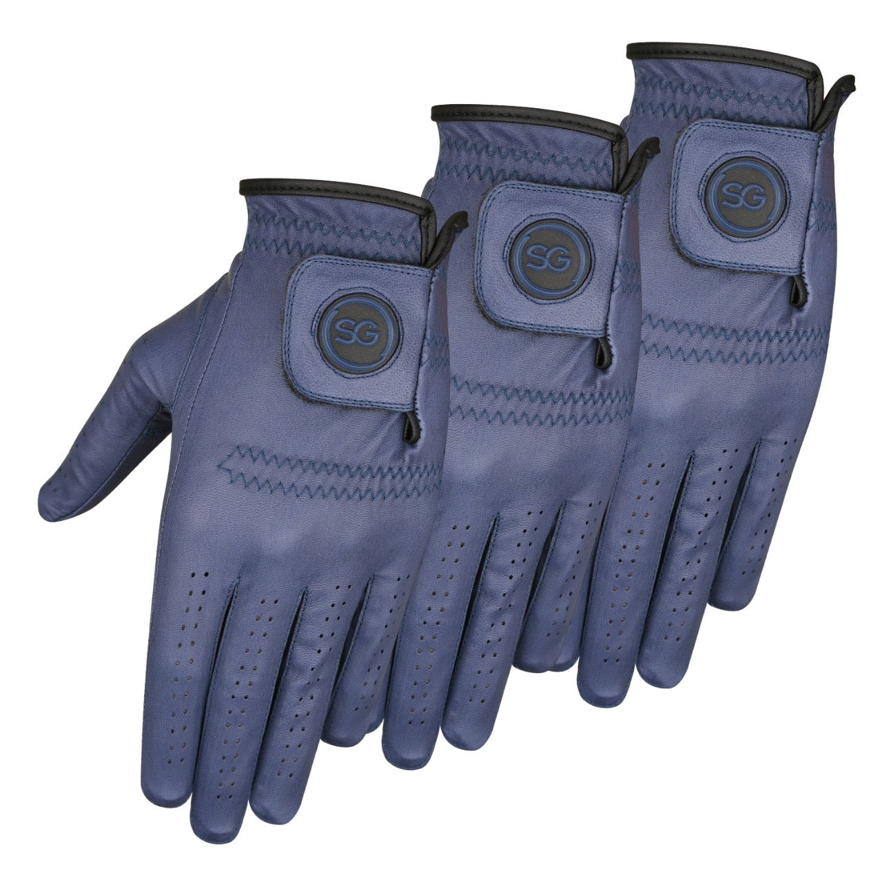SG Herren Blaue Cabretta Leder Golfhandschuhe Premium Qualität Leder für Links- und Rechtshänder