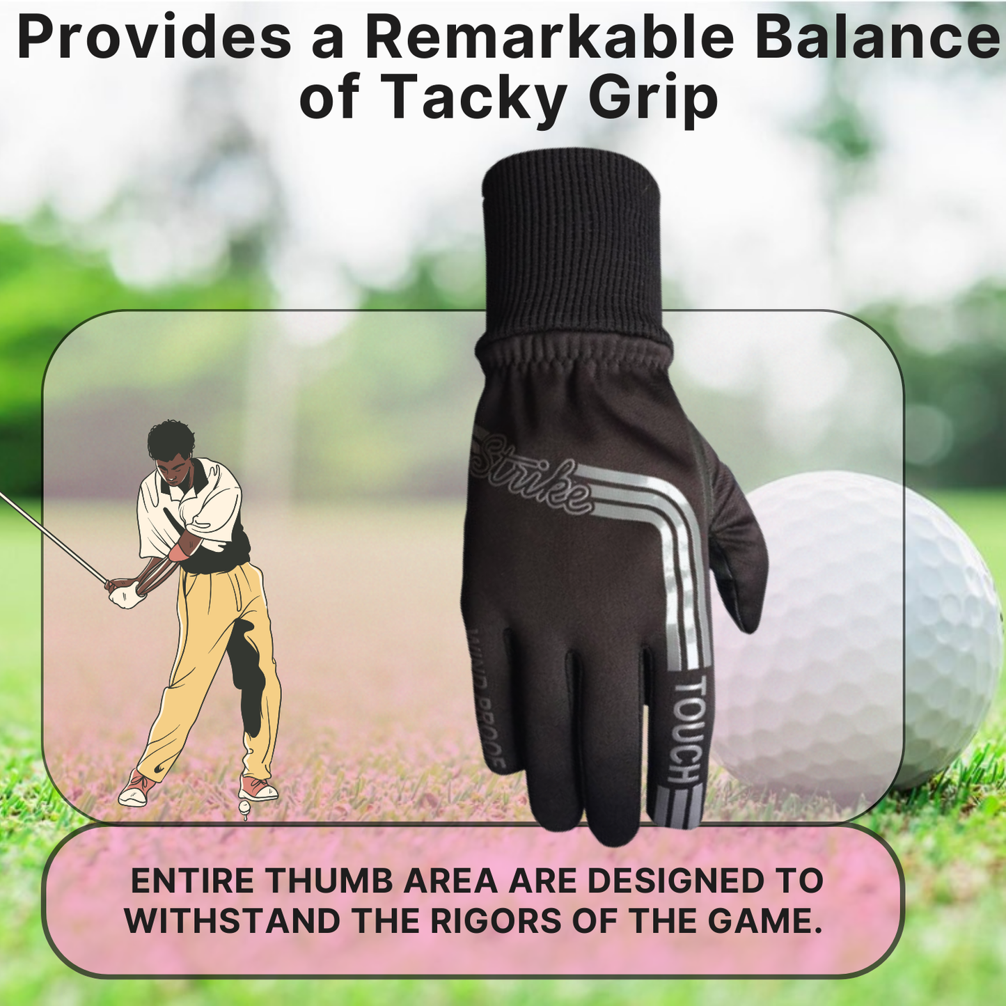 SG Men Winter golf gloves thermal fleece lined Wind and Water Resistant