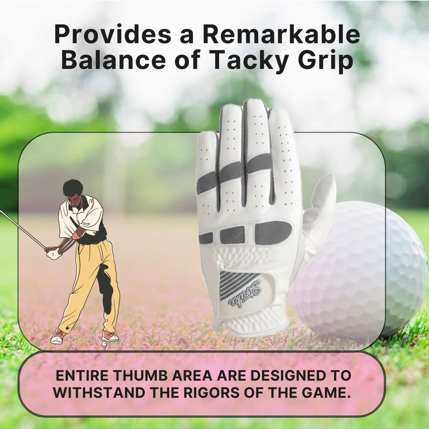 06030 - SG Men golf gloves Cabretta leather palm + patch and thumb