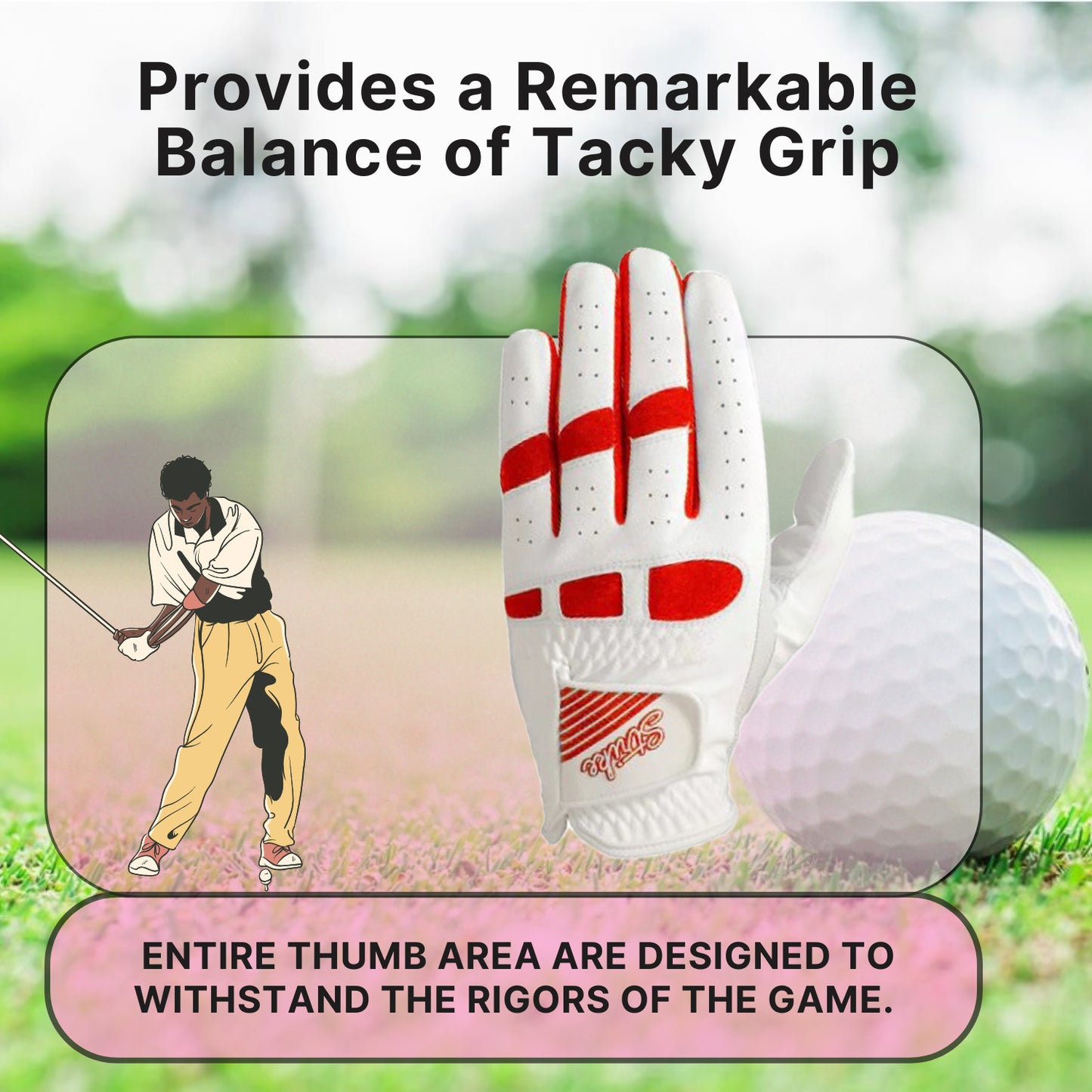 06030 - SG Men golf gloves Cabretta leather palm + patch and thumb