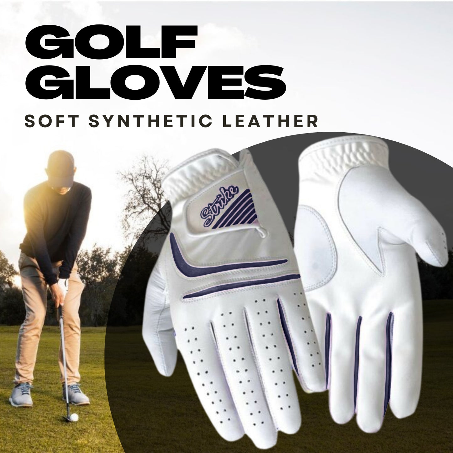 Ladies/WomenAll weather Golf Gloves - Cabretta Leather Palm Patch and thumb - Better Grip - Flexible Hand Movement – Adjustable Velcro Closure - 5 Colors