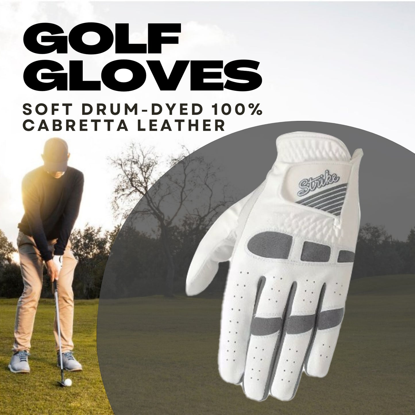 06030 - SG Men golf gloves Cabretta leather palm + patch and thumb