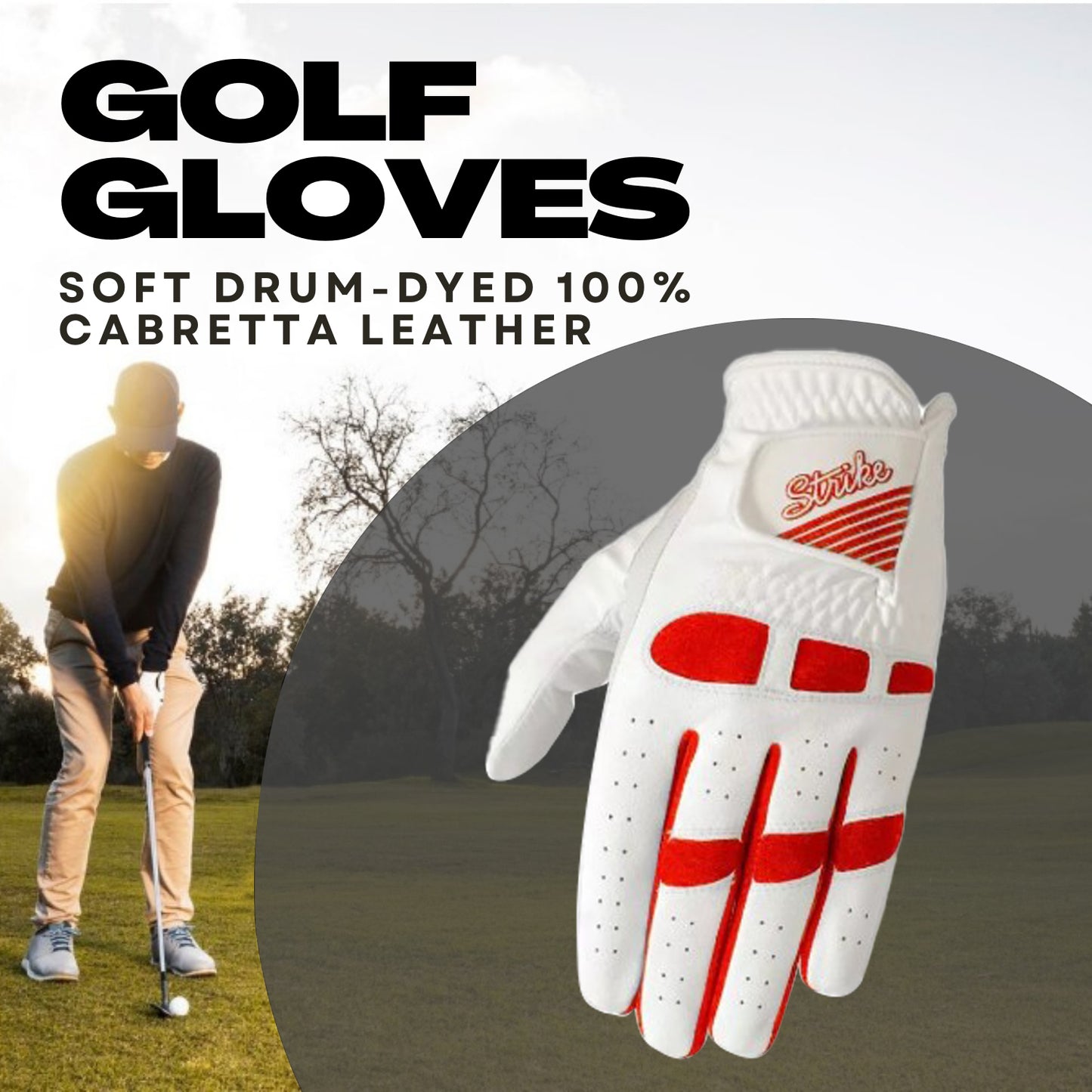 06030 - SG Men golf gloves Cabretta leather palm + patch and thumb