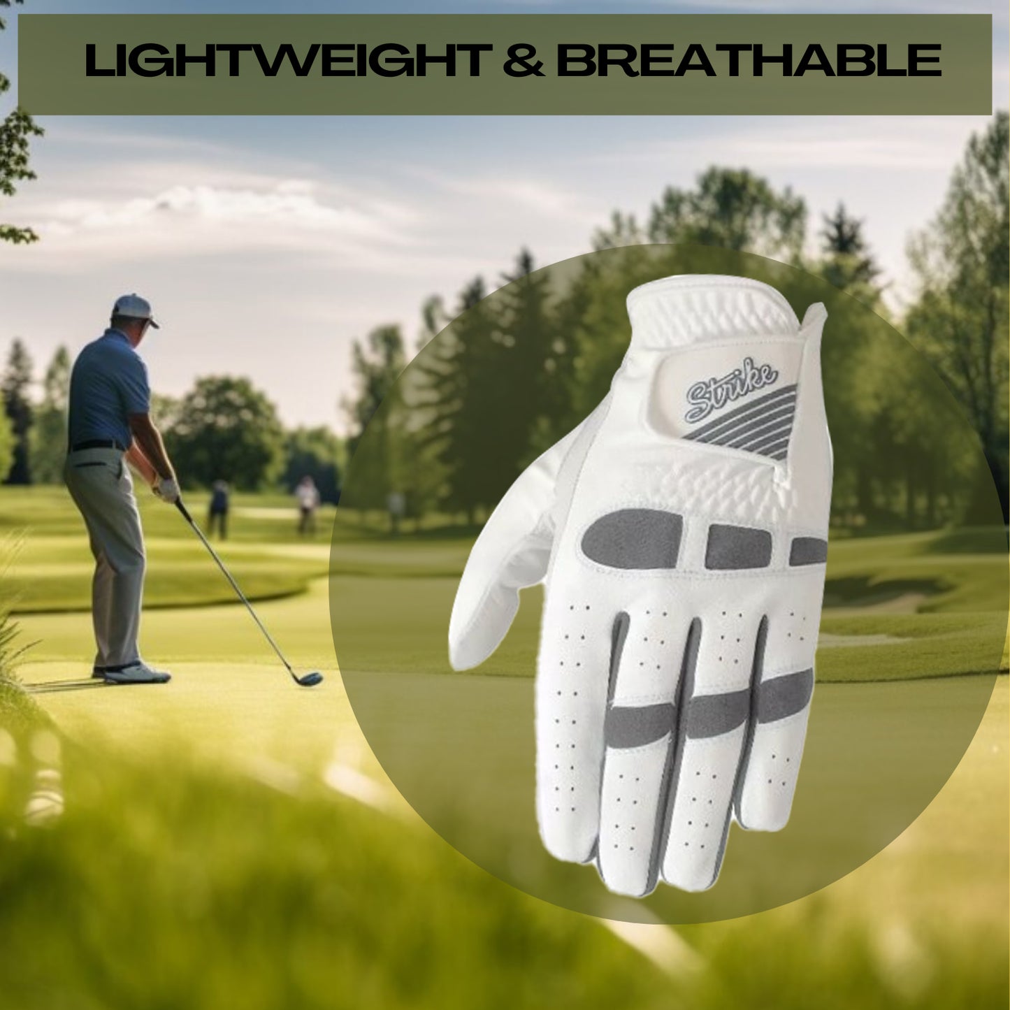 06030 - SG Men golf gloves Cabretta leather palm + patch and thumb
