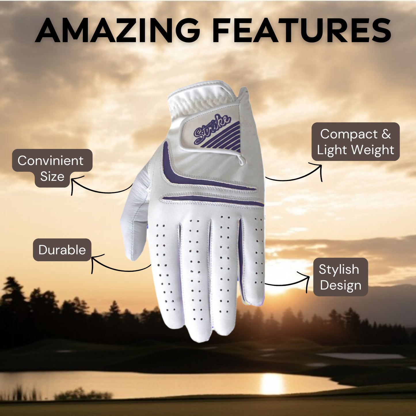 SG Women All Weather Golf Gloves Cabretta Leather palm patch and thumb Multipack