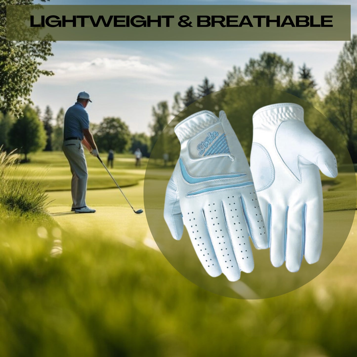 Ladies/WomenAll weather Golf Gloves - Cabretta Leather Palm Patch and thumb - Better Grip - Flexible Hand Movement – Adjustable Velcro Closure - 5 Colors