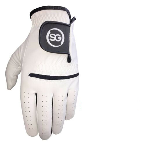 06035 - SG Men Black/White All weather Golf Gloves Cabretta leather palm patch and Thumb
