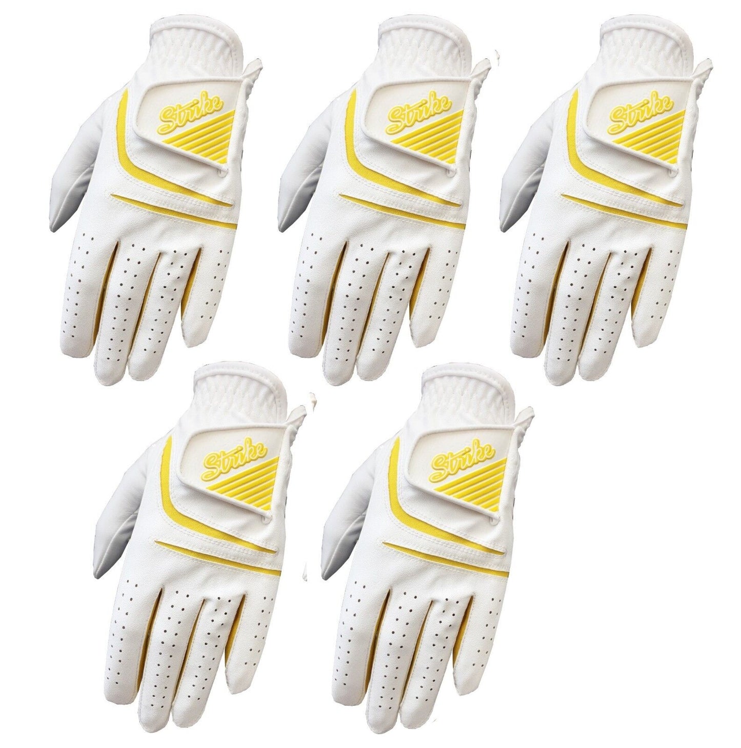 SG Women Yellow All Weather Golf Gloves Cabretta Leather palm patch and thumb Multipack