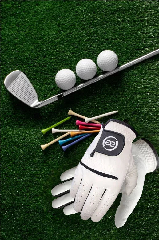 06035 - SG Men Black/White All weather Golf Gloves Cabretta leather palm patch and Thumb