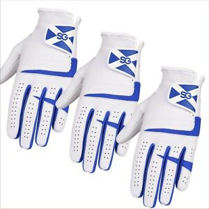06042 - SG Men Cabretta Leather Golf Gloves Scotland Logo Multipack