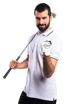 06035 - SG Men Blue/White All weather Golf Gloves Cabretta leather palm patch and Thumb