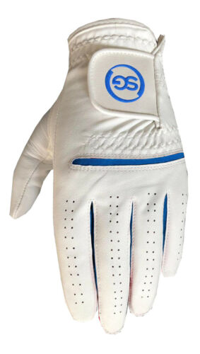 06035 - SG Men Blue/White All weather Golf Gloves Cabretta leather palm patch and Thumb