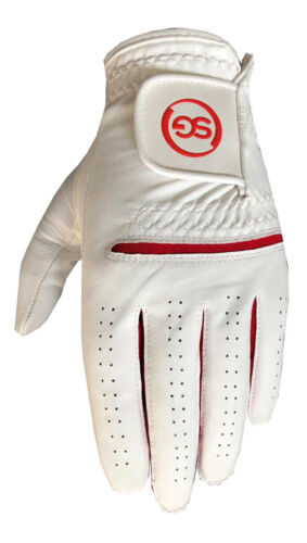 06035 - SG Men Red/White All weather Golf Gloves Cabretta leather palm patch and Thumb