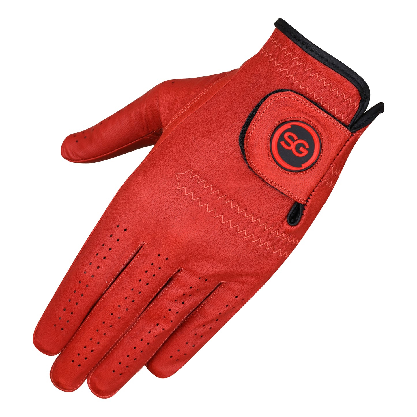 SG Men Red Cabretta Leather Golf Gloves Premium quality Leather for both Left and Right handed Golfers