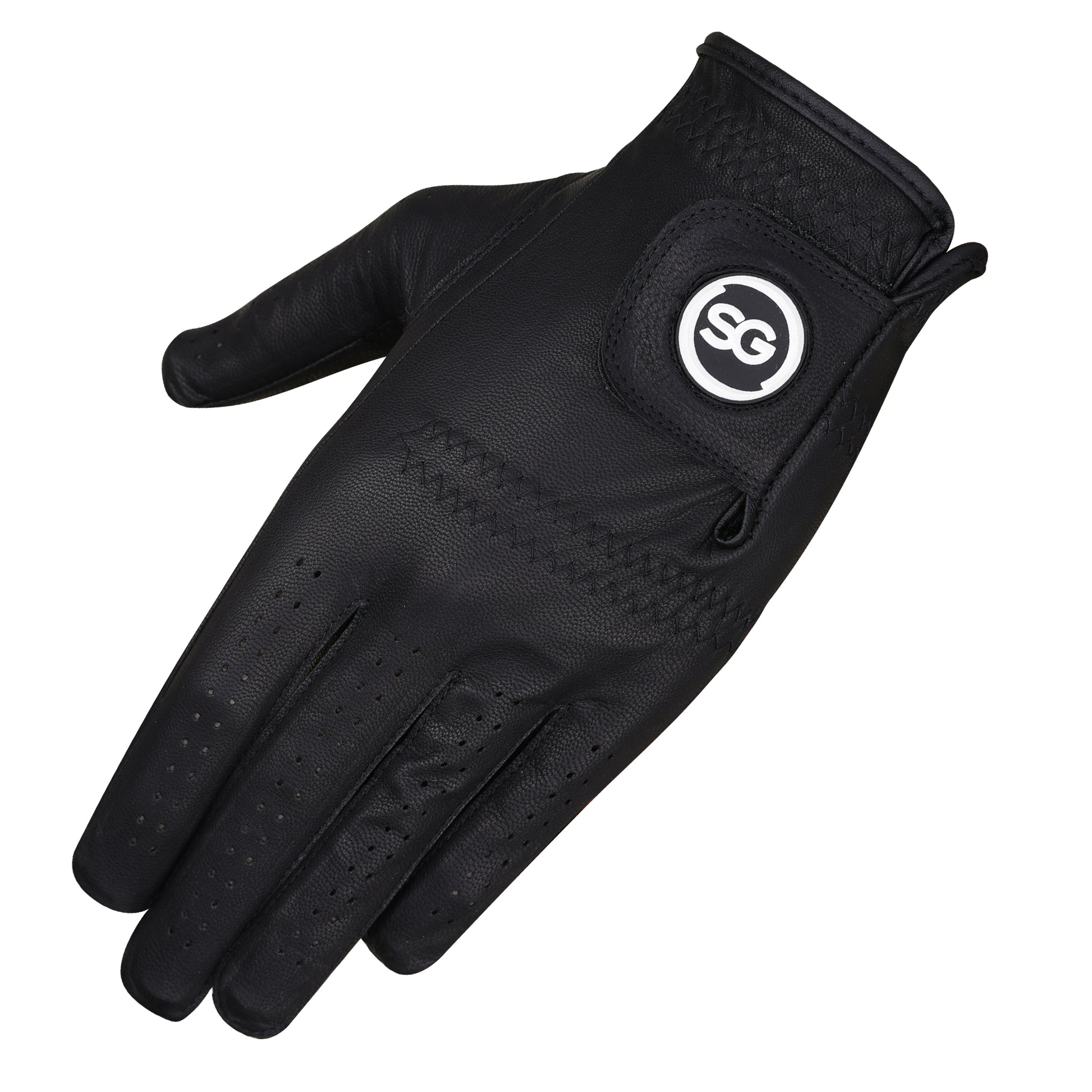 SG Herren Schwarze Cabretta Leder Golfhandschuhe Premium Qualität Leder für Links- und Rechtshänder