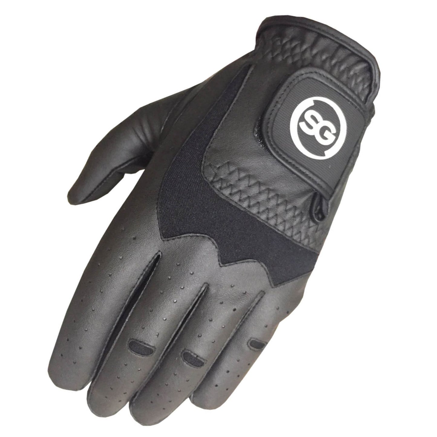 SG Men Black All weather Golf Gloves Cabretta leather palm patch and thumb