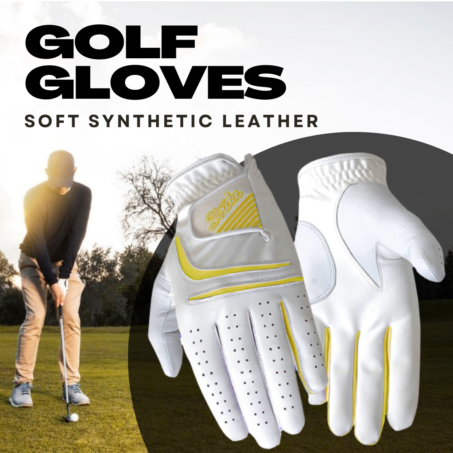 Ladies/WomenAll weather Golf Gloves - Cabretta Leather Palm Patch and thumb - Better Grip - Flexible Hand Movement – Adjustable Velcro Closure - 5 Colors