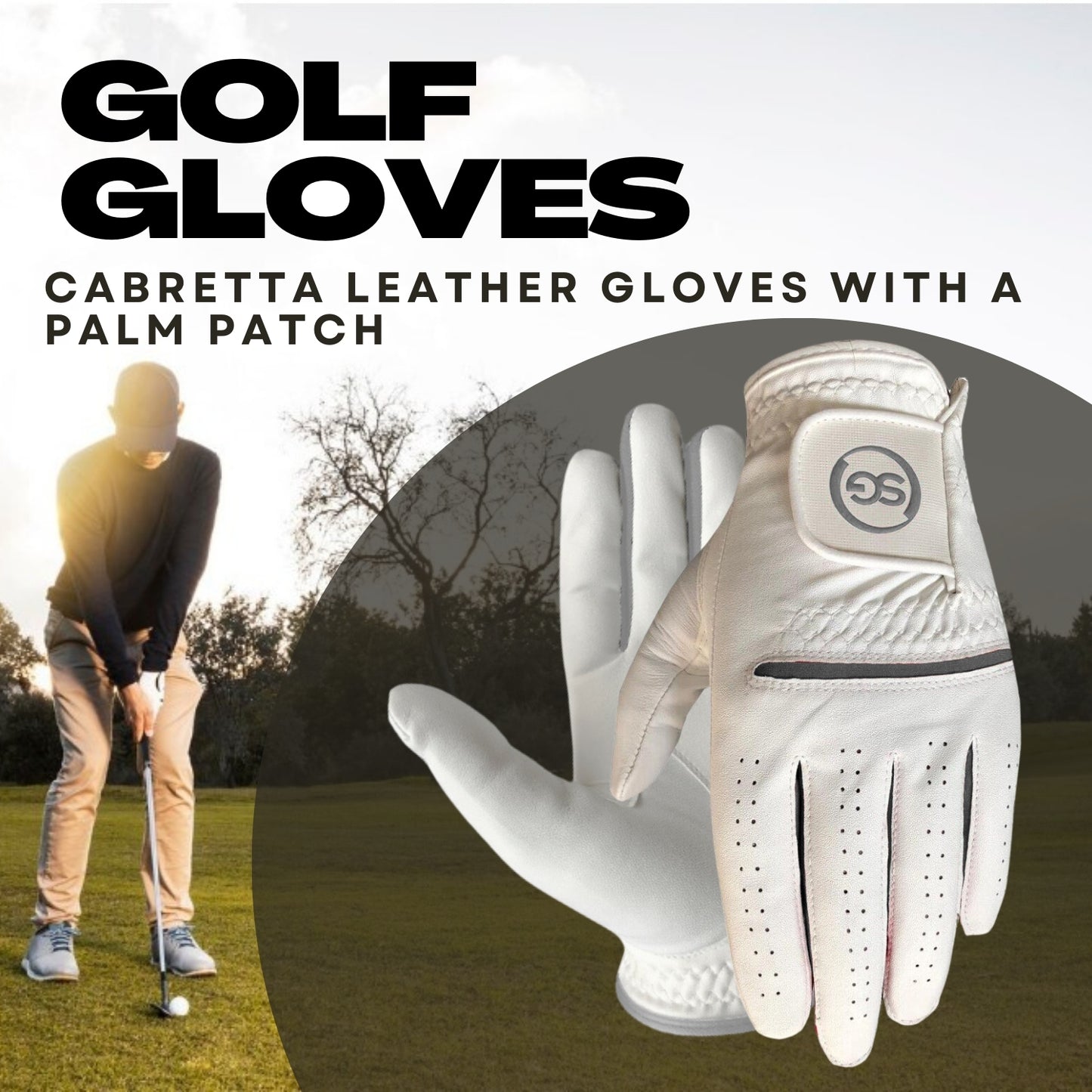 SG Men Grey/White All weather Golf Gloves Cabretta leather palm patch and Thumb Multipack