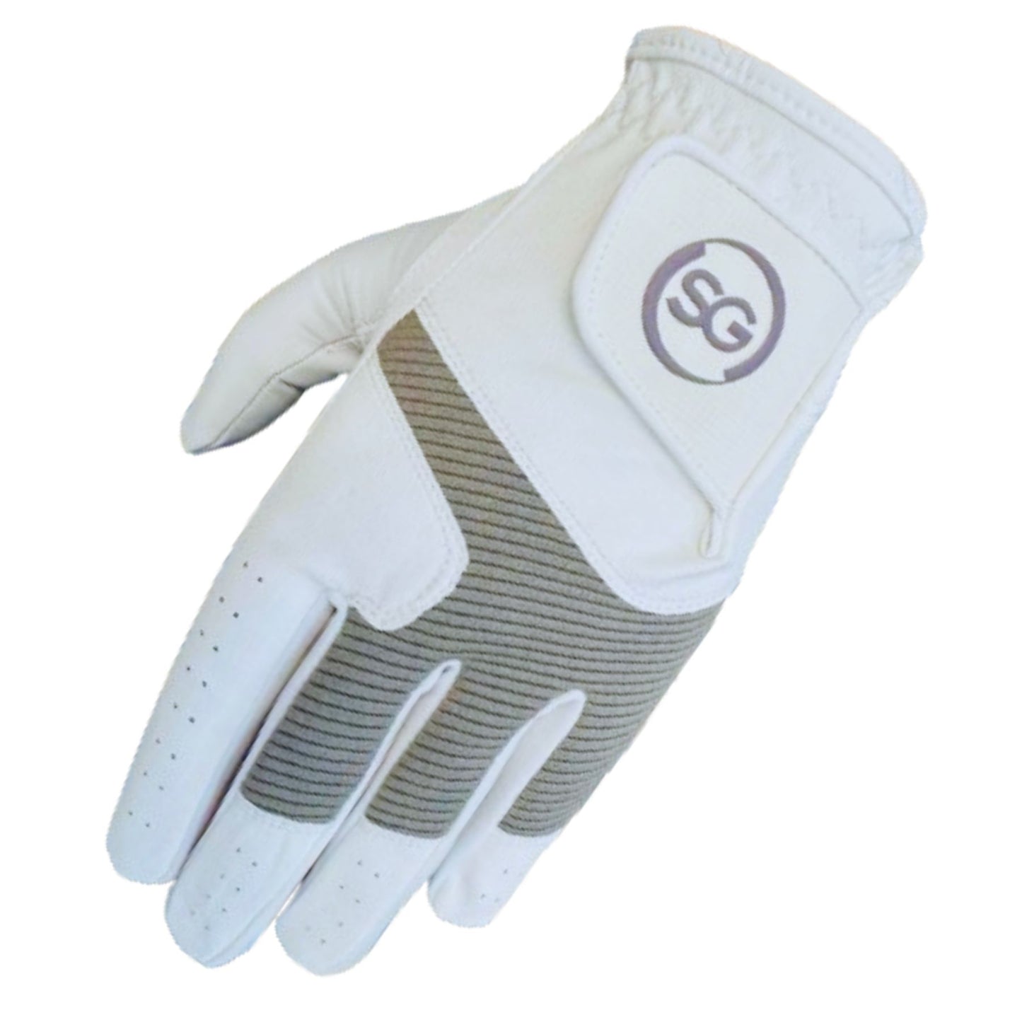 SG Men Grey/White All Weather Golf Gloves Cabretta leather palm patch and Thumb