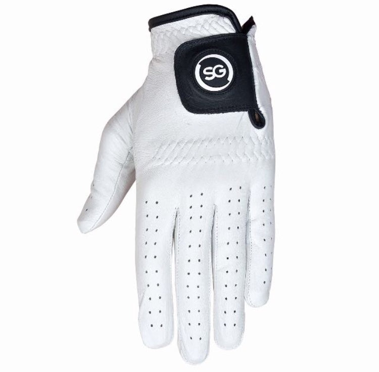 SG Men White 100% Cabretta Leather Golf Gloves for both and Right handed Golfers - Premium Quality