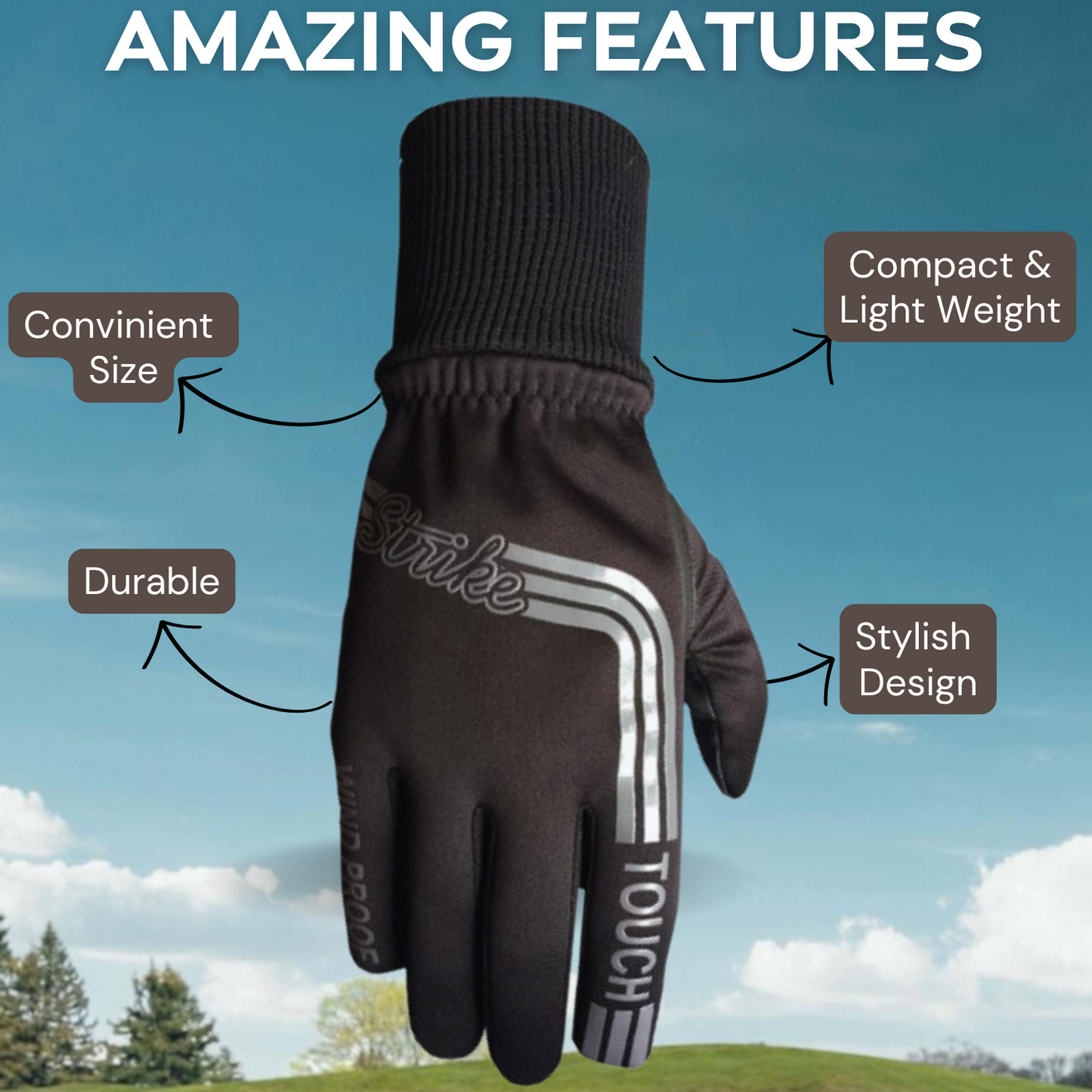 SG Herren Winter Golfhandschuhe Thermo Fleece gefüttert Wind- und wasserabweisend