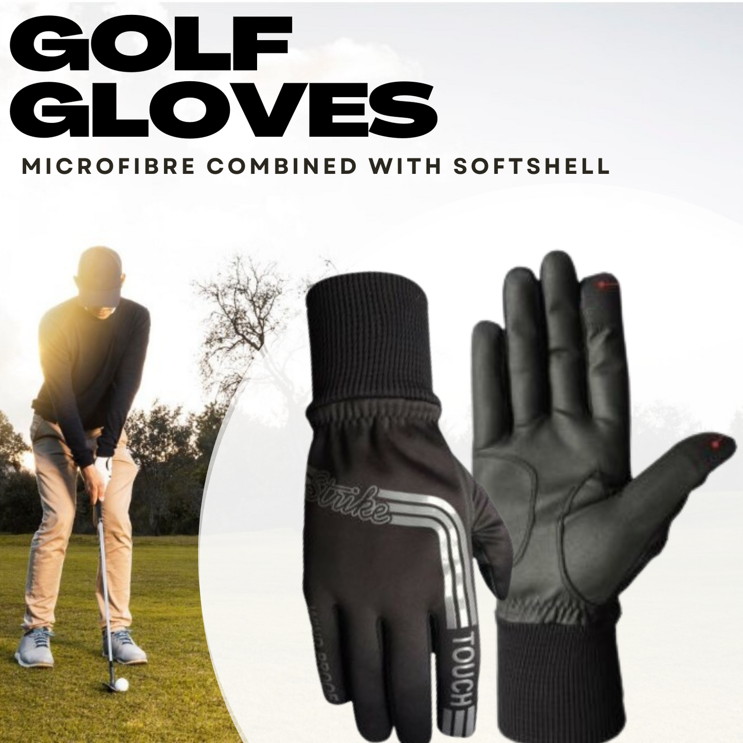 SG Herren Winter Golfhandschuhe Thermo Fleece gefüttert Wind- und wasserabweisend
