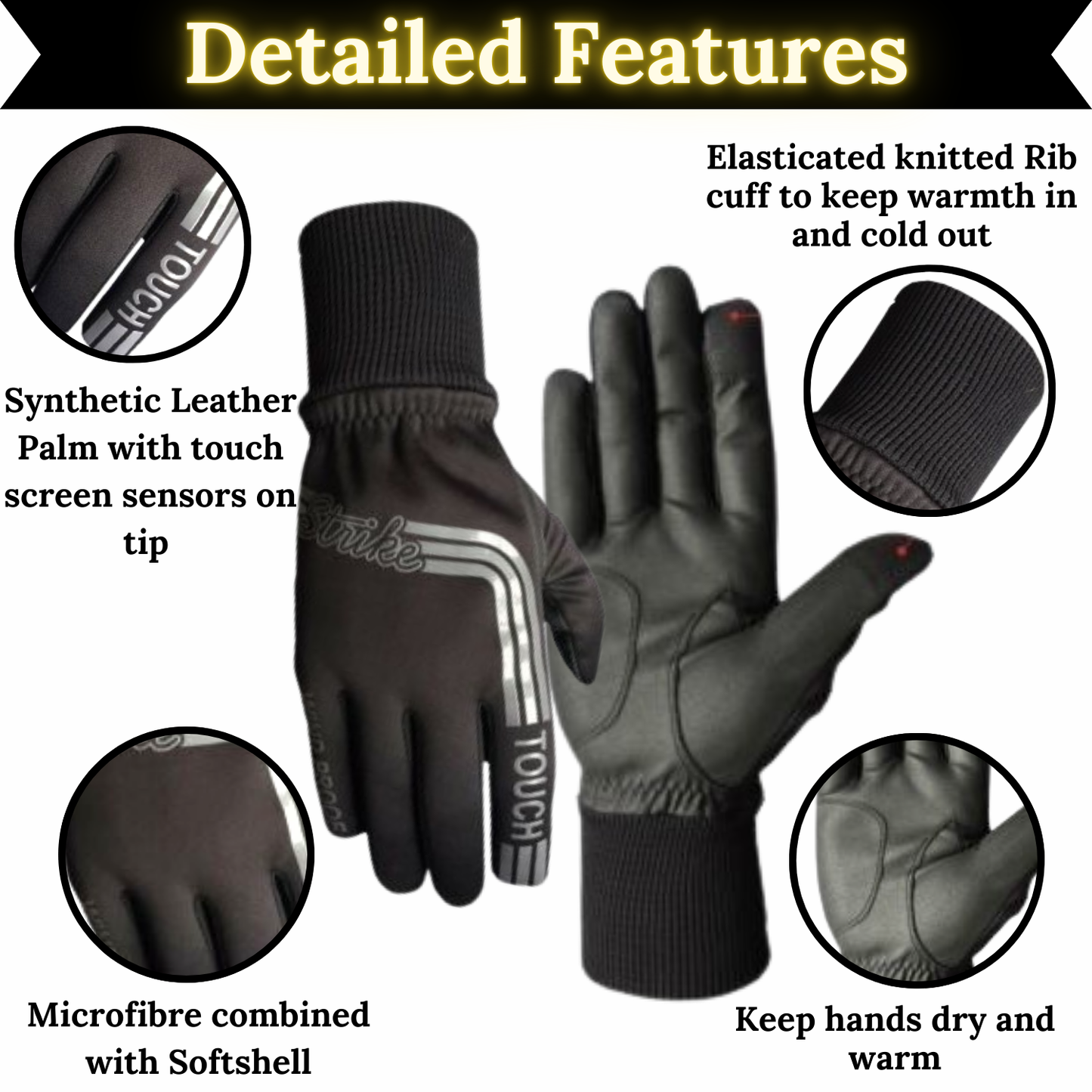 SG Men Winter golf gloves thermal fleece lined Wind and Water Resistant