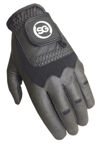 SG Men Black All weather Golf Gloves Cabretta leather palm patch and thumb