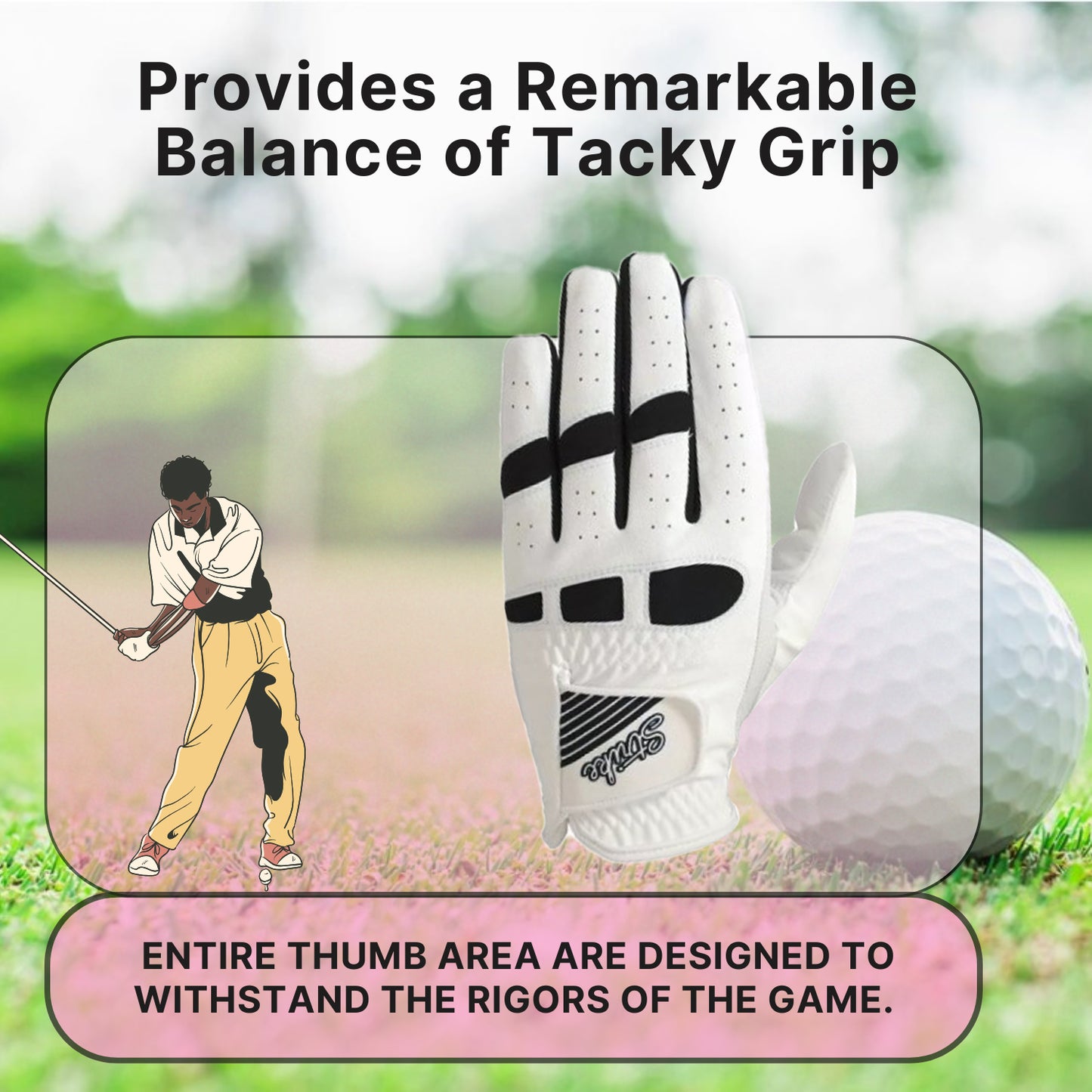 06030 - SG Men golf gloves Cabretta leather palm + patch and thumb