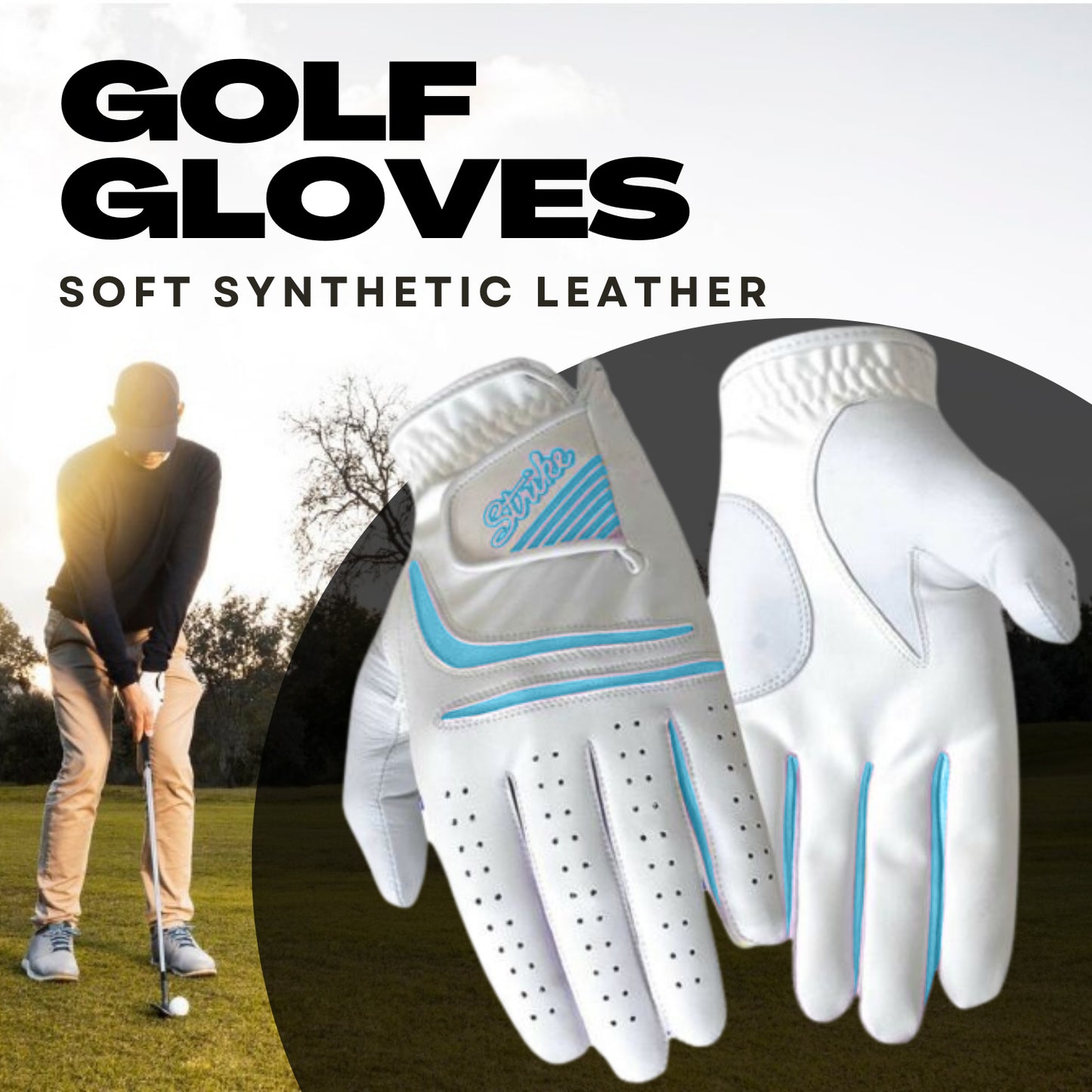 SG Women Turquoise All Weather Golf Gloves Cabretta Leather palm patch and thumb