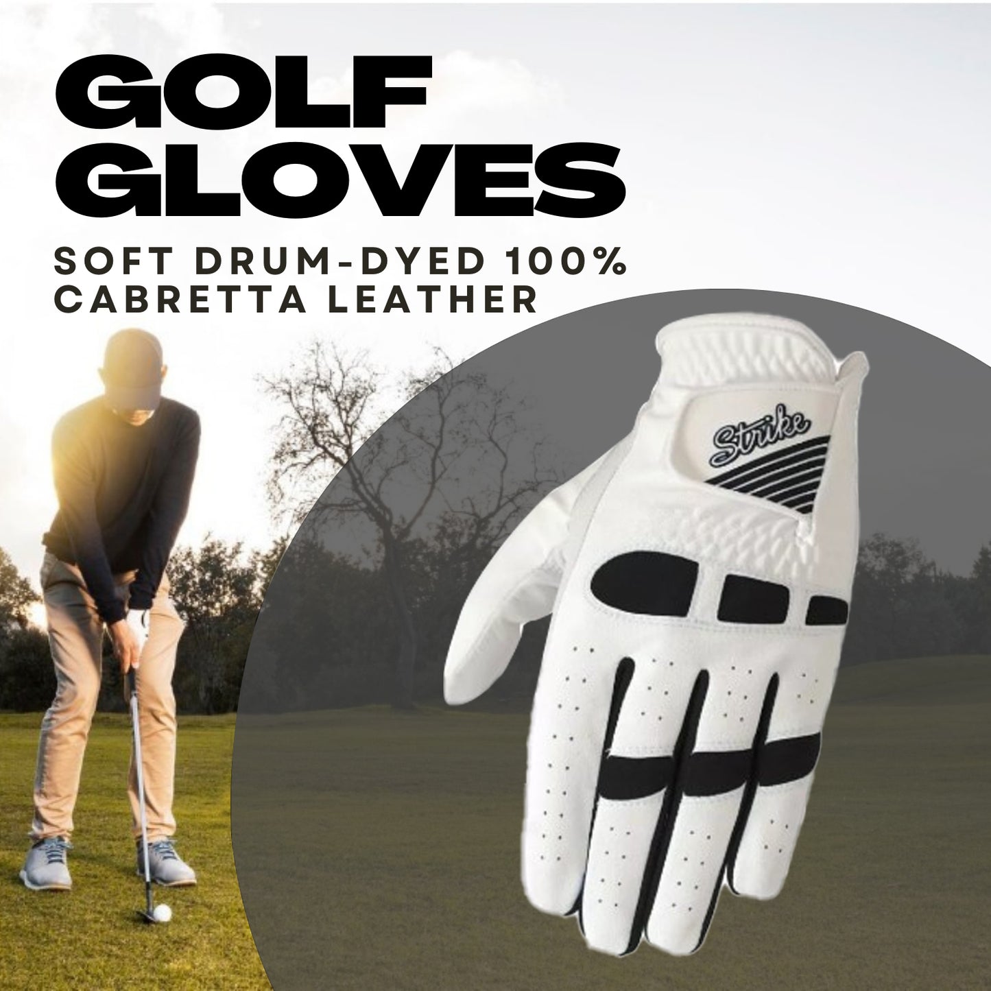 06030 - SG Men golf gloves Cabretta leather palm + patch and thumb