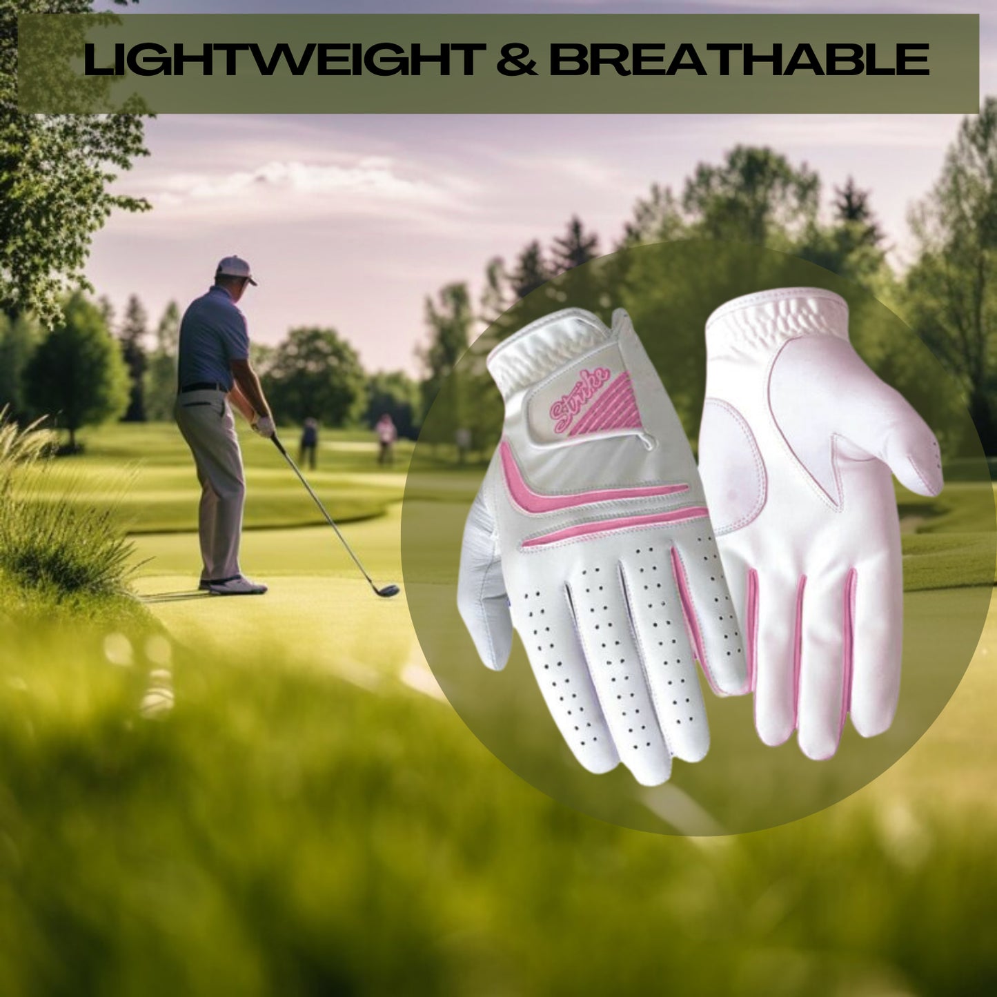 SG Women Pink All Weather Golf Gloves Cabretta Leather palm patch and thumb Multipack