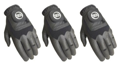 SG Men Black All weather Golf Gloves Cabretta leather palm patch and thumb